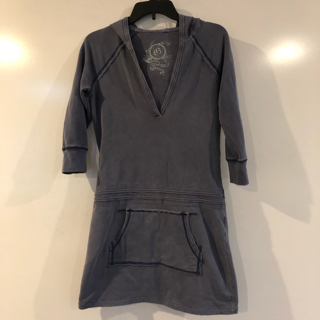 Gap Hoodie Sweatshirt Dress Blue Small